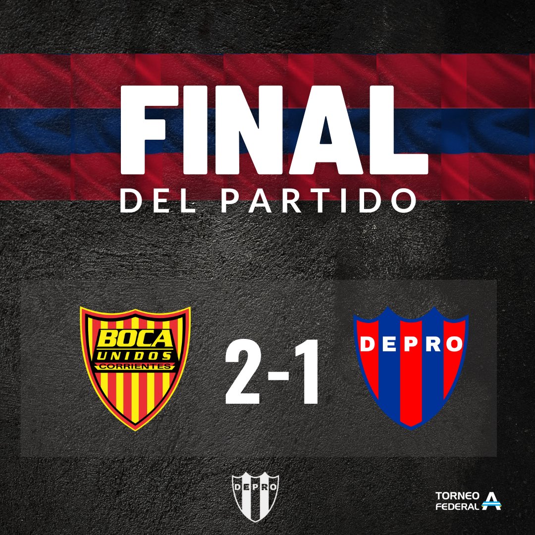 🔚 ¡𝗙𝗜𝗡𝗔𝗟 𝗗𝗘𝗟 𝗣𝗔𝗥𝗧𝗜𝗗𝗢! 

Boca Unidos 2️⃣- 1️⃣ Depro

⚽ N. Gomez

#federala #vamosazulgrana🔴🔵