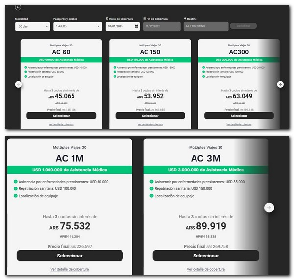 adrianratam's tweet photo. 💣Cómo aprovechar el seguro de asistencia al viajero de Assist Card y PAGAR DOS MANGOS POR VIAJE

Para aprovechar 35% de descuento y 3 cuotas sin interés pagando en PESOS (no perderse el tip para ahorrar con los menores, al final)

1-VAS A ESTE LINK https://t.co/Pa52a8QEGn

2-Elegís MULTIDESTINO (para no limitar destinos)

3-Al seleccionar la fecha, poner MÚLTIPLES VIAJES, y ahí te va a contar 365 días desde la fecha DE INICIO que le pongas (imagen 1)

4-Elegís pasajeros

5-Paso siguiente, seleccionás HASTA CUÁNTO VA A DURAR CADA VIAJE. La opción ultra barata, es viajes hasta 30 días (obviamente, tenés que cumplir este requisito). Imagen 2

6-Elegís la cobertura. En este punto, deberás evaluar el mínimo que pide cada destino para ingresar, pero también cuánto querés asegurar vos. Leer la letra chica porque por más que elijas el de 3 millones de dólares siempre hay topes por rubro.

Por ejemplo, un AC150 sale 3 cuotas sin interés de AR$ 53.952, y te cubre TODO LOS VIAJES que hagas DURANTE TODO UN AÑO

7-Si le agregás hasta 4 menores vale lo mismo. Sí, INCREÍBLE. Veamos una simulación

-Plan Multidestino, Múltiples viajes hasta 30 días

Opción 1: DOS ADULTOS, sale AR$ 323.710 en tres pagos sin interés

Opción 2: DOS ADULTOS Y UN MENOR, sale AR$ 421.360 en tres cuotas sin interés

Opción 3, y acá se hace la magia: DOS ADULTOS Y CUATRO MENORES, sale AR$ 421.360 en tres cuotas sin interés, O SEA, IDÉNTICO A LA COTIZACIÓN CON UN SOLO MENOR

Ver imagen 4 comparativa

8-Emitís el seguro a dos mangos, lo pagás en pesos y en tres cuotas sin interés y tenés TODO un año de viajes cubierto

Y ya no tendrás que preocuparte si la tarjeta tal o cual te cubre, si tenés que pagar las tasas, si tenés que pelearte un año para que te paguen. 

Fabuloso!!

🔥Y si llegaste hasta acá, podés arrancar por este link👇👇

https://t.co/Pa52a8QEGn