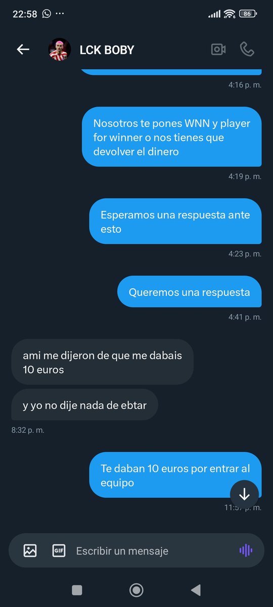 EsportsWinner_'s tweet photo. Pero el no quiso diciendo que a mí me pagasteis 10 euros por la cara a mí no me dijeron de entrar al team este es un aviso que le damos que devuelva el dinero aquí tenéis pruebas 

Like más rt para difundir porfavor https://t.co/gdxePm07Pe