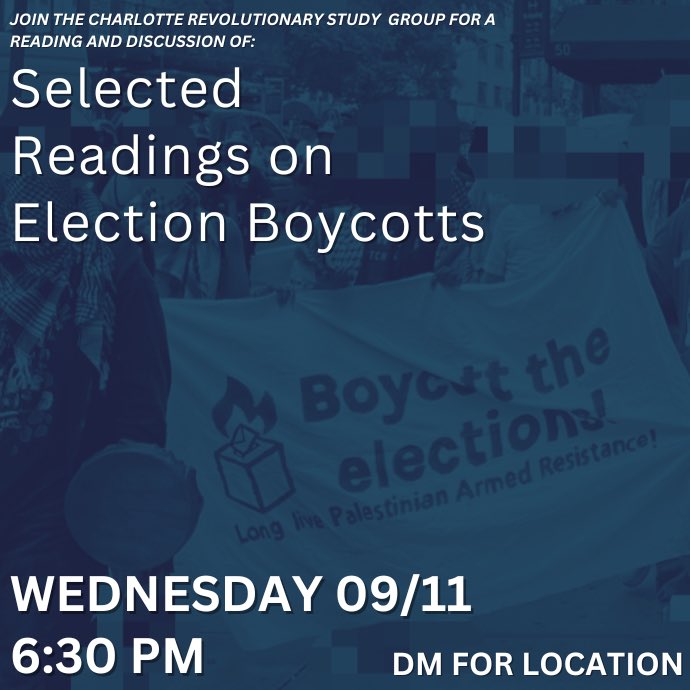 CltRevStudy's tweet image. Don’t want to vote for someone who’s currently overseeing the genocide in Palestine or an open reactionary seeking to attack the rights of women and queer people, you don’t have to. Join us Wednesday to read and discuss what approach we should take to elections.