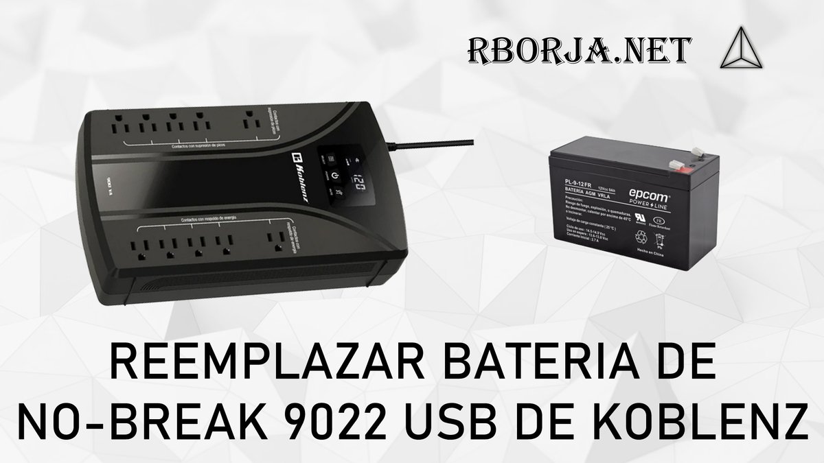 Reemplazando la batería del No-Break 9022 USB de la marca Koblenz youtu.be/rbGCuAH8mqk?si…