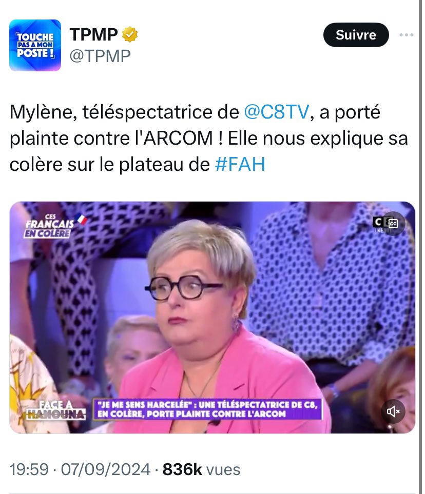 realmarcel1's tweet photo. Ça alors, la téléspectatrice lambda d’Hanouna qui a porté plainte contre l’Arcom est en fait une employée de Bolloré TV, comme son électeur de gauche.
C’est bizarre d’être obligé de mentir comme ça quand on est si populaire… https://t.co/AApiggcWy1