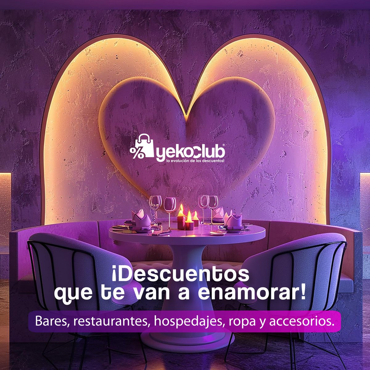 YekoClub's tweet photo. ¡😍 Este Día del Amor y la Amistad, los detalles que enamoran están con YekoClub!

Tenemos descuentos en bares, restaurantes, hospedaje, ropa y más. 🎉

💖 ¡Haz que tu pareja y amigos se sientan VIP sin vaciar tu billetera!. 

Porque nada dice “te quiero” como ahorrar juntos. 😉 https://t.co/3me2i4hTTv