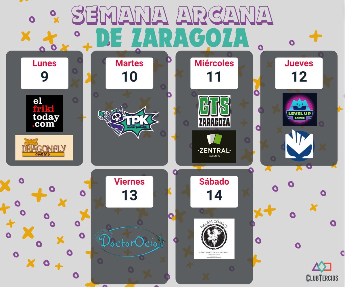 MARTES 10:

<a href="/TPKHobbyGames/">TPK Hobby & Games</a>  nos sorprenden con sus "Jornadas despiertas" que incluirán demos de Manchas y Magic Maze, además de su ludoteca abierta. 💜

¿Nos cansaremos en algún momento de hacer juegos de palabras con insomne/despierta/dormida y similares? Ojalá que no.