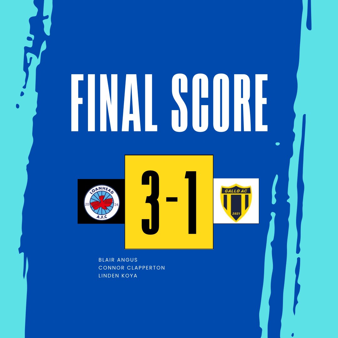 Excellent battle from the boys today in the Scottish. 

Solid all round today. Back to league business next week.🩵

All the best to <a href="/GalloAC_Sundays/">Gallo AC</a> 

Scorers:
<a href="/blaira12/">Blair</a> 
<a href="/Conzo98x/">Connor Clapperton</a> 
Linden Koya