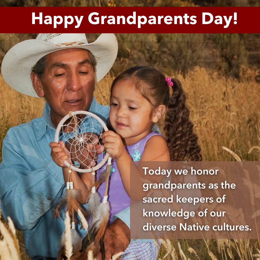 IndianAffairs's tweet image. Today, we honor our grandparents. In our diverse Native cultures, grandparents pass down teachings, stories, traditions, culture, and life lessons through generations. Take a moment to honor and appreciate all they have taught us. #GrandparentsDay #CloseToCulture #NativeWisdom