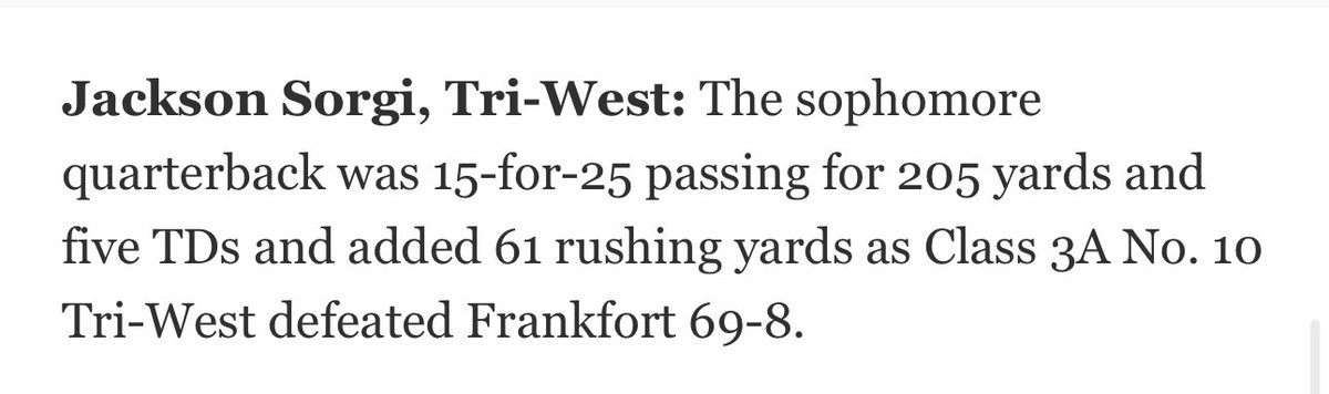 Tri-West Football (@triwestfootball) on Twitter photo Stop what you’re doing and use the link below to vote for @SorgiJackson for <a href="/IndyStarSports/">IndyStarSports</a> player of the week!!!
#BruinPride
indystar.com/story/sports/h… Stop what you’re doing and use the link below to vote for @SorgiJackson for <a href="/IndyStarSports/">IndyStarSports</a> player of the week!!!
#BruinPride
indystar.com/story/sports/h…