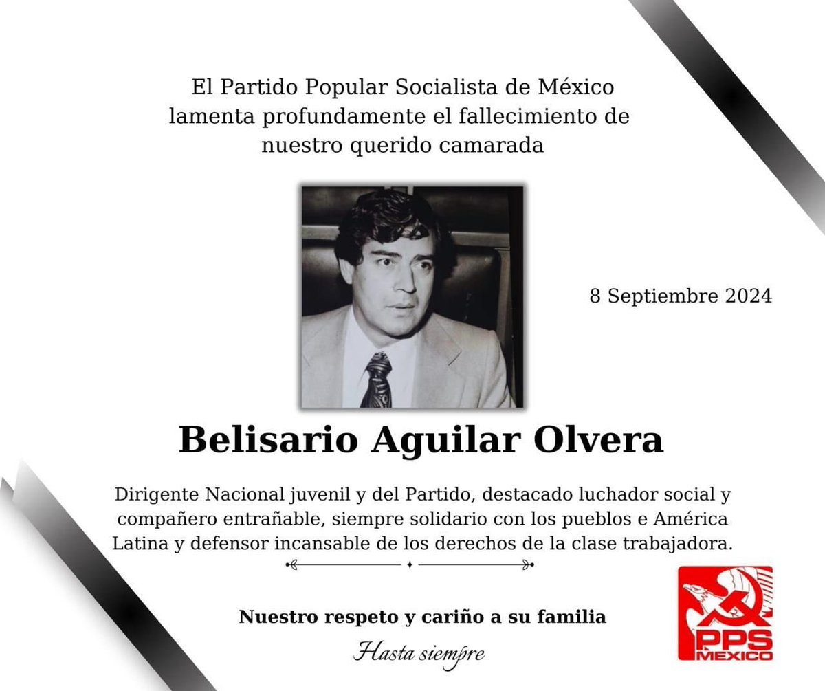 Lamento la pérdida de un luchador social pero en este momento lamento más la pérdida de un gran hombre y magnífico amigo que siempre será de verde olivo