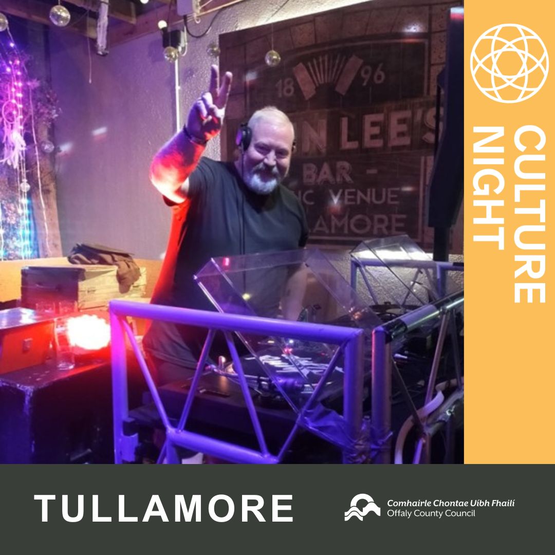 Offaly Arts (@offalyarts) on Twitter photo HERE COMES THE NIGHT - a double-header with DJ Bazzy B spinning an 80s vinyl set, DJ Amore mixing jungle and garage, and photographer Eva Donlon capturing the night.
📍 <a href="/JoeleesB/">Joe Lees Bar Tullamore</a>, Tullamore
⏰ 9pm
📆 20 Sept 2024
🎫FREE ADMISSION (Ages 18+)
#CultureNight #OícheChultúir HERE COMES THE NIGHT - a double-header with DJ Bazzy B spinning an 80s vinyl set, DJ Amore mixing jungle and garage, and photographer Eva Donlon capturing the night.
📍 <a href="/JoeleesB/">Joe Lees Bar Tullamore</a>, Tullamore
⏰ 9pm
📆 20 Sept 2024
🎫FREE ADMISSION (Ages 18+)
#CultureNight #OícheChultúir