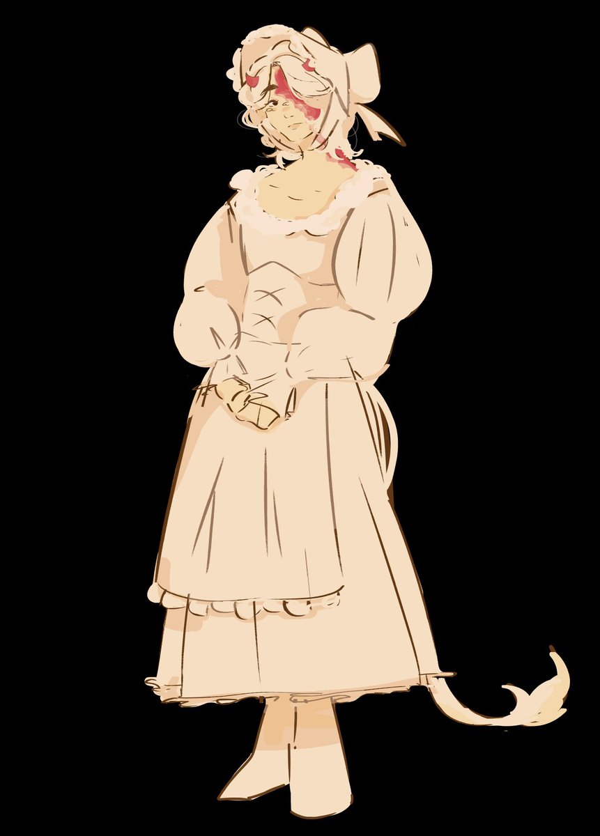 This was just supposed to be a simple sketch but I really like how it turned out. Victorian frills and bonnets my beloved 🌺