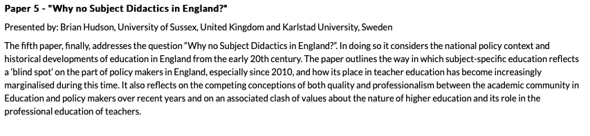 Brian Hudson (@brianghudson) on Twitter photo Looking forward to #BERAWERA2024 and to presenting at our symposium āTransnational and Interdisciplinary Perspectives on Subject Didacticsā by addressing the question āWhy No Subject Didactics in England?ā
<a href="/chriolin/">Nina Olin-Scheller</a> <a href="/GerardSensevy/">GĆ©rard Sensevy</a> <a href="/WERA_EdResearch/">WERA</a> <a href="/deb_outhwaite/">Dr Deb Outhwaite</a> <a href="/KOSSnetwork/">KOSSnetwork @kossnetwork.bsky.social</a> Looking forward to #BERAWERA2024 and to presenting at our symposium āTransnational and Interdisciplinary Perspectives on Subject Didacticsā by addressing the question āWhy No Subject Didactics in England?ā
<a href="/chriolin/">Nina Olin-Scheller</a> <a href="/GerardSensevy/">GƩrard Sensevy</a> <a href="/WERA_EdResearch/">WERA</a> <a href="/deb_outhwaite/">Dr Deb Outhwaite</a> <a href="/KOSSnetwork/">KOSSnetwork @kossnetwork.bsky.social</a>