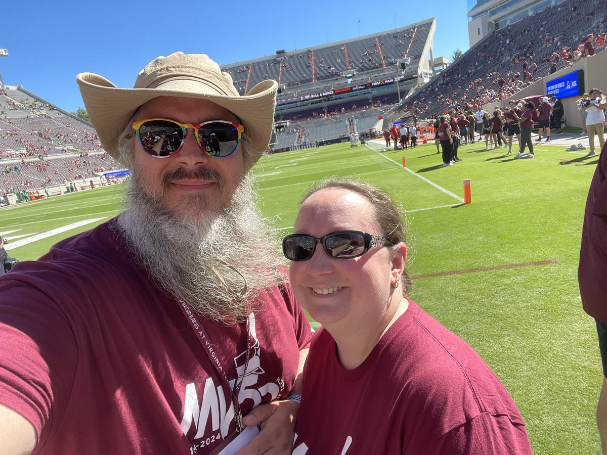 Incredible weekend celebrating the 50th anniversary of <a href="/SpiritOfTech/">The Marching Virginians</a> with <a href="/correllscience/">Mrs. Correll 👩‍🔬</a>! I didn’t know how much I needed this. Great family time, catching up with old friends, and playing in Lane Stadium once again! #Hokies 🧡🦃