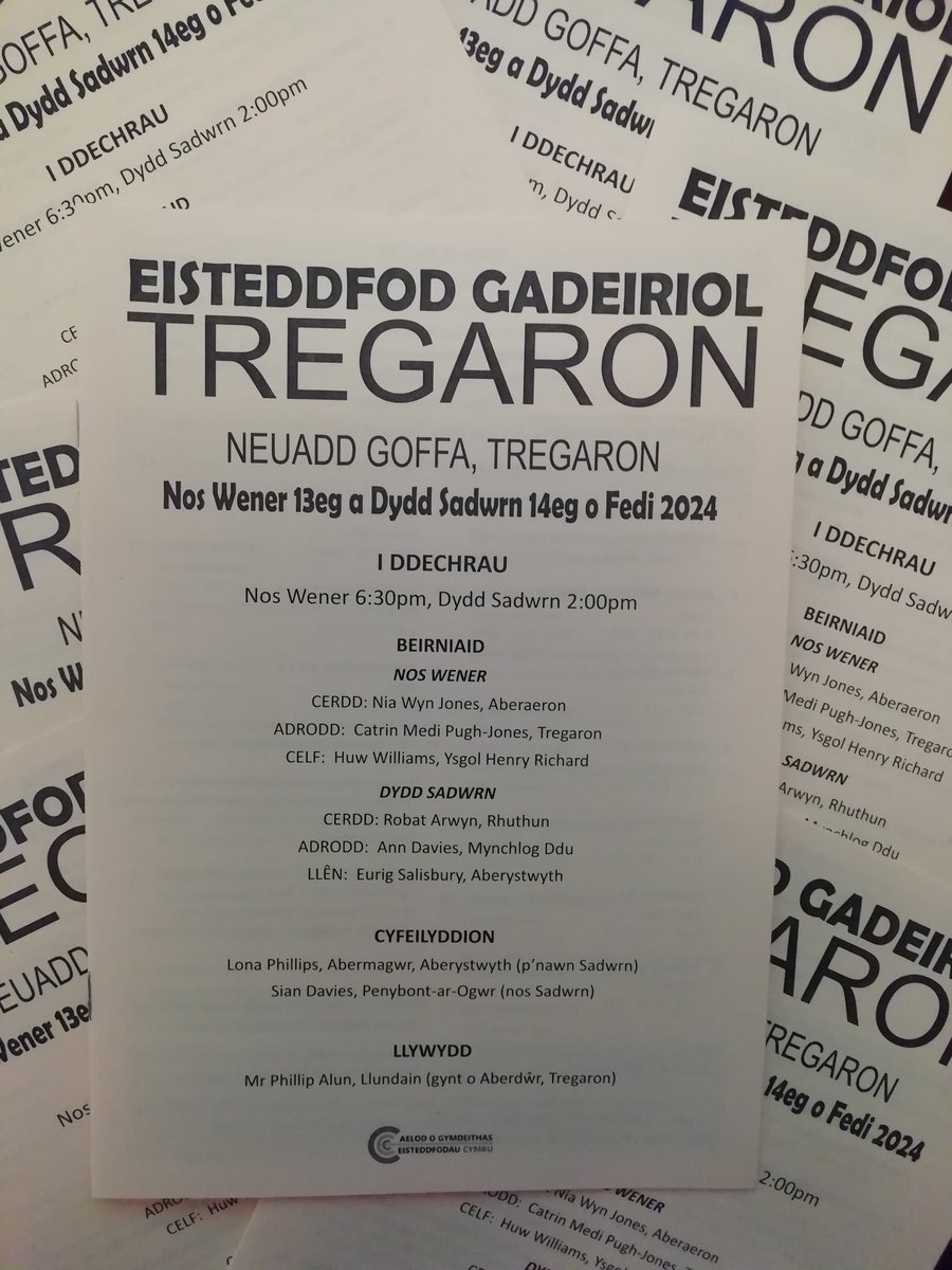 Eisteddfod Tregaron (@egtregaron) on Twitter photo Cofiwch ddod i gystadlu ac i fwynhau #Eisteddfod Gadeiriol #Tregaron y penwythnos nesaf @RobatArwyn <a href="/eurig/">Eurig Salisbury OMB</a> <a href="/steddfota16/">CymdeithasSteddfodau</a> Cofiwch ddod i gystadlu ac i fwynhau #Eisteddfod Gadeiriol #Tregaron y penwythnos nesaf @RobatArwyn <a href="/eurig/">Eurig Salisbury OMB</a> <a href="/steddfota16/">CymdeithasSteddfodau</a>
