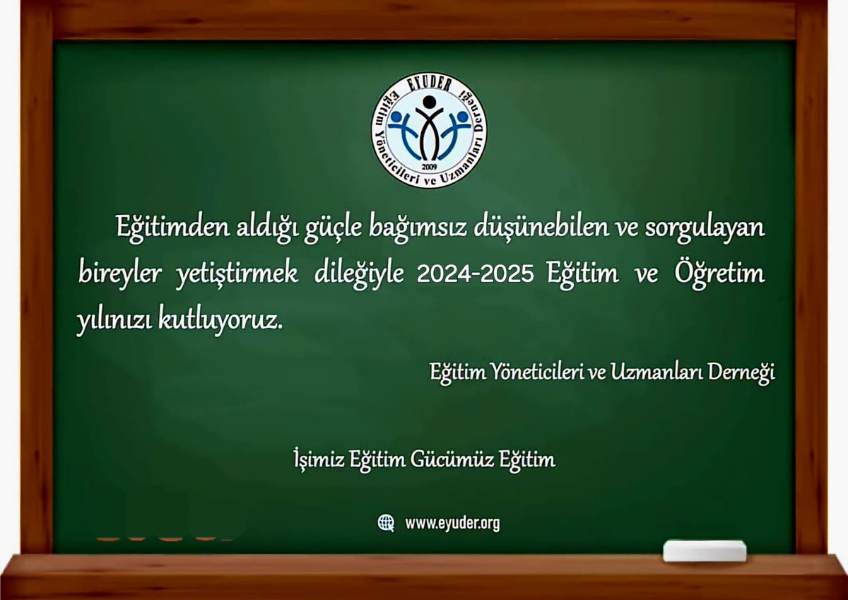 uledef's tweet photo. 2024 - 2025 Eğitim Öğretim Yılınızı Kutluyoruz.
#Eyuder #Eğitim #Öğretim #Okul #Öğretmen #Öğrenci #Veli #Çocuk #Birey
İŞİMİZ EĞİTİM GÜCÜMÜZ EĞİTİM https://t.co/ovBSIIfetB