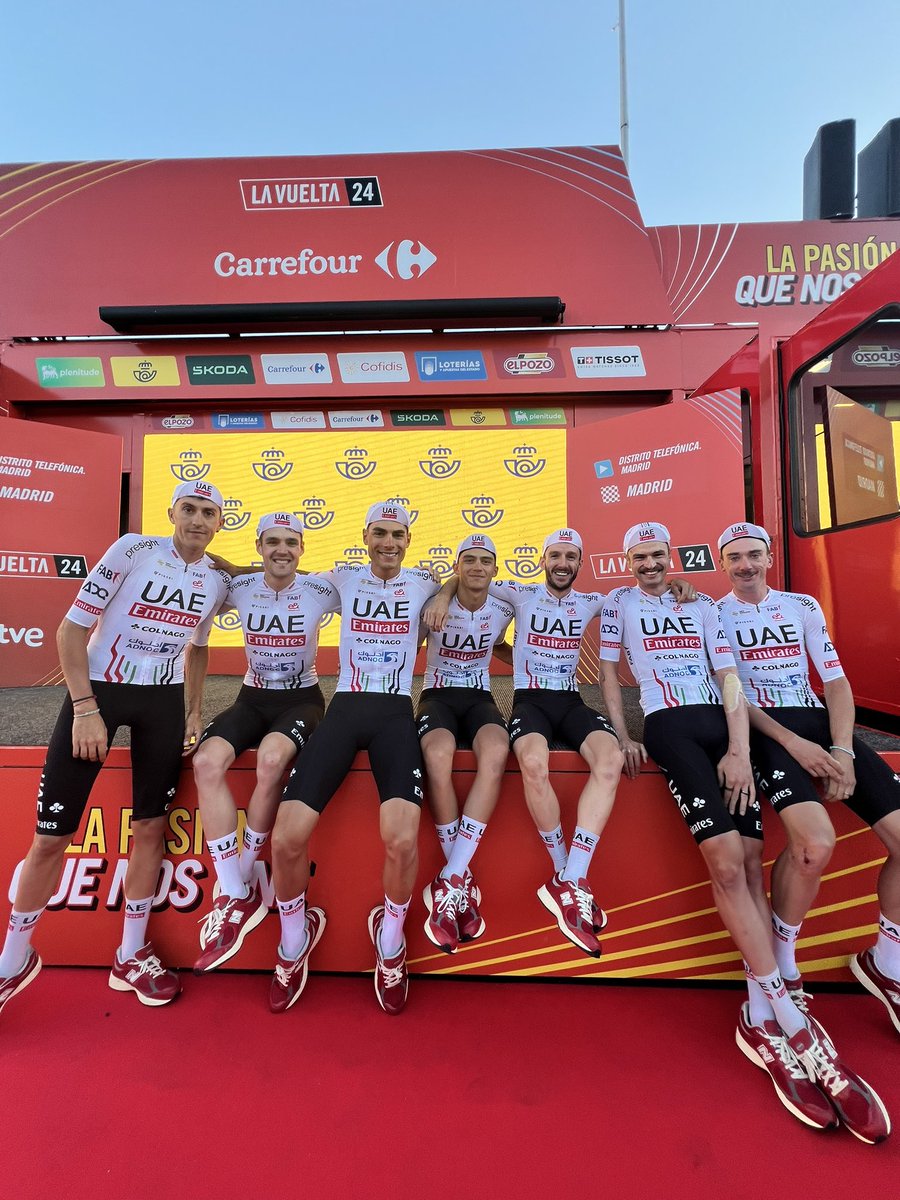 @UAE-TeamEmirates (@teamemiratesuae) on Twitter photo 🏆🏆🏆 3 stages wins <a href="/BrandonMcNult/">Brandon McNulty</a> <a href="/AdamYates7/">Adam Yates</a> <a href="/solermarc93/">Marc Soler</a> .
🔵⚪️ King of the Mountains classification <a href="/JayVine3/">Jay_Vine</a> .
⚔️ A well deserved Supercombative award for <a href="/solermarc93/">Marc Soler</a> .
🚴🚴🚴 The Best team #UAETeamEmirates.
Gracias #LaVuelta24 ! #WeAreUAE 🏆🏆🏆 3 stages wins <a href="/BrandonMcNult/">Brandon McNulty</a> <a href="/AdamYates7/">Adam Yates</a> <a href="/solermarc93/">Marc Soler</a> .
🔵⚪️ King of the Mountains classification <a href="/JayVine3/">Jay_Vine</a> .
⚔️ A well deserved Supercombative award for <a href="/solermarc93/">Marc Soler</a> .
🚴🚴🚴 The Best team #UAETeamEmirates.
Gracias #LaVuelta24 ! #WeAreUAE
