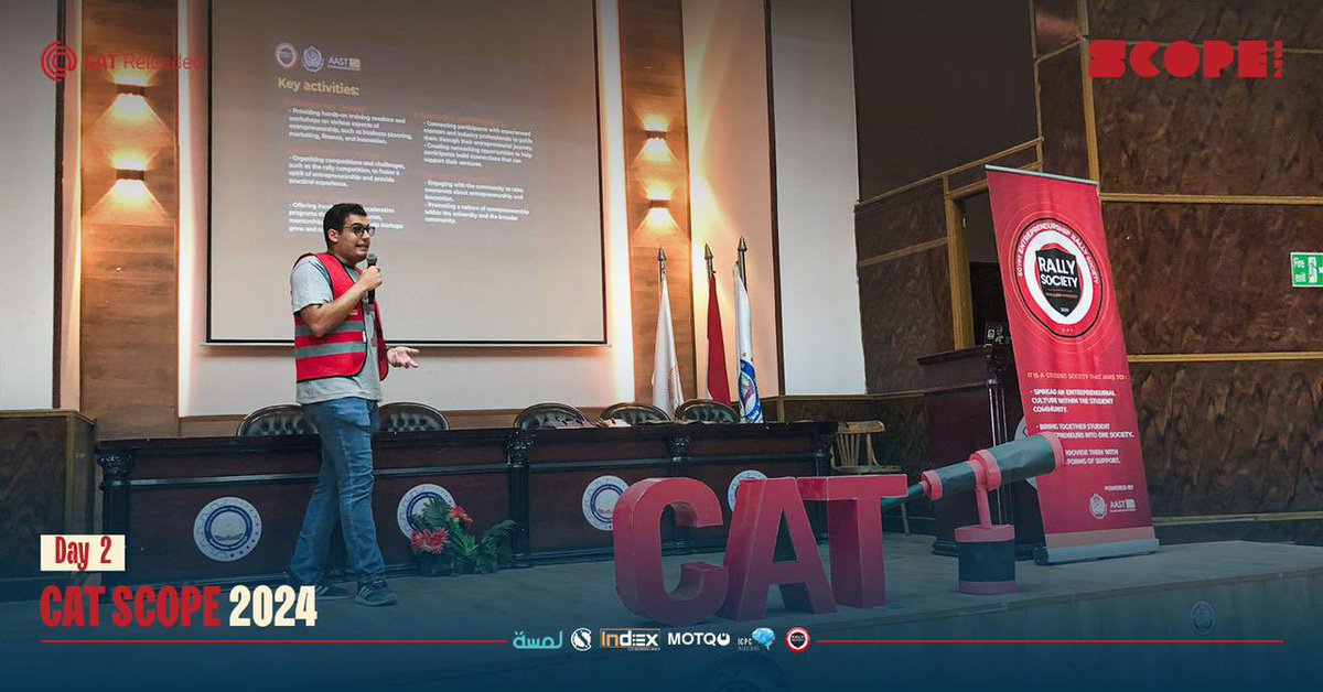 CATReloaded's tweet photo. لأن التميز هو ما نبحث عنه دائماً،فدعونا نرحب بأحد أفضل شركائنا Rally-Mansoura University،الذين استمتعنا بوجودهم معنا اليوم بما قدموه من دعم هائل للطلاب ليحولوا أفكارهم البسيطة إلى مشاريع ضخمة مثمرة بالنجاح.
#CATReloaded
#CATScope24 https://t.co/PKA92Q4Chi