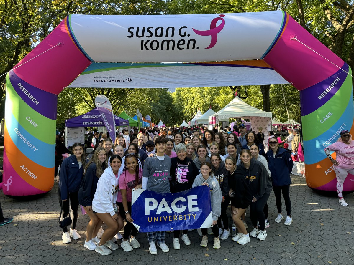 #PaceU is proud to join in the fight against breast cancer for 34 years with #RacefortheCURE! It was a beautiful day in NYC walking together! We will continue to fight against this disease as ONE! <a href="/PaceUniversity/">Pace University</a> <a href="/PaceWLax/">Pace WLax</a> <a href="/Pace_Softball/">Pace Softball</a> <a href="/pacedance/">pace dance</a> <a href="/PaceUAthletics/">Pace Athletics</a> #ONEKomen 💗