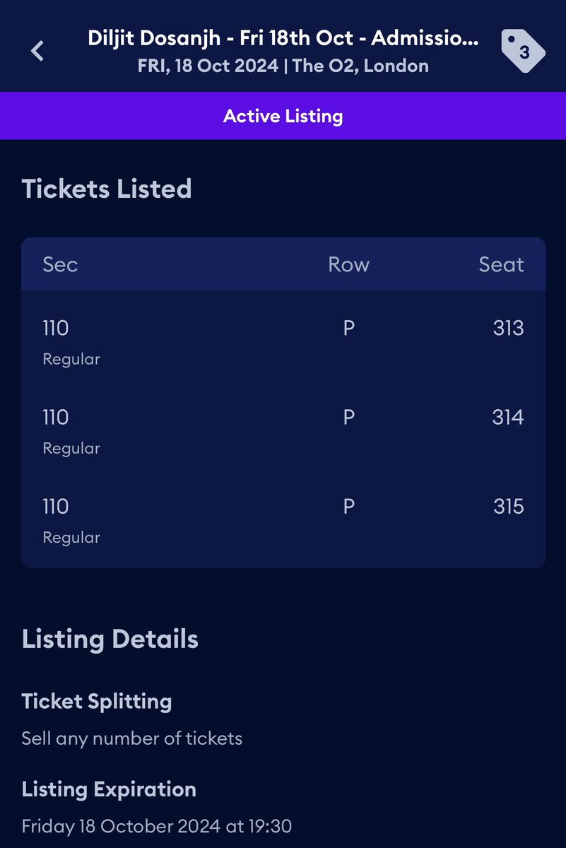 NancyLangani's tweet photo. Selling diljit dosanjh London 18th October show tickets 

Message me if interested. 

#diljitdosanjh #diljitlondon https://t.co/CsCm9WiJMJ