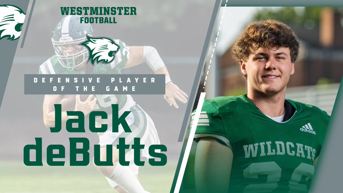 Westminster Football (@wildcatfbatl) on Twitter photo Congratulations to <a href="/jackdebutts_34/">Jack deButts 2026 RB/LB</a> on being named as our Defensive Player of the Game for his performance against GAC on Friday night! #FAMILY Congratulations to <a href="/jackdebutts_34/">Jack deButts 2026 RB/LB</a> on being named as our Defensive Player of the Game for his performance against GAC on Friday night! #FAMILY