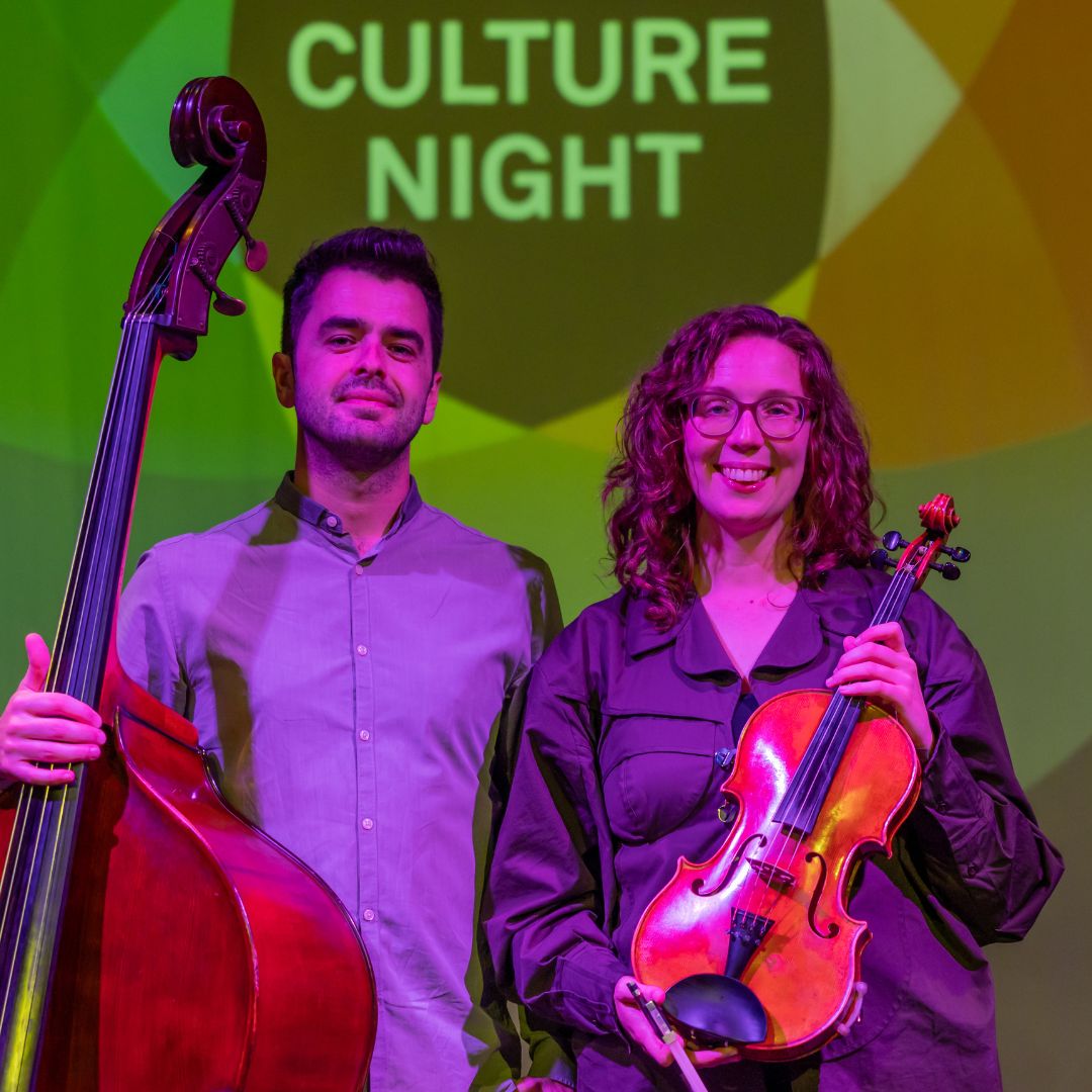 ALMA DUO - a concert of classical &amp; folk music featuring Aoise O'Dwyer (viola) &amp; Camilo Gaete Puga (double bass)

📍 Esker Arts, Tullamore
⏰ 6pm
📆 20 Sept 2024
🎫FREE ADMISSION but booking via eskerarts-tickets.ticketsolve.com/ticketbooth/sh…

Commission funded by Offaly CoCo Arts Office

#CultureNight