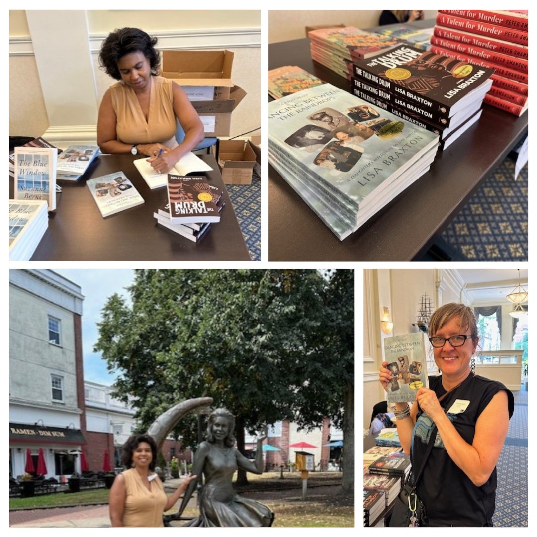 Nice to see such a great turnout at yesterday's Salem Literary Festival. Interest in both my novel, The Talking Drum, &amp; my memoir-in-essays, Dancing between the Raindrops: A Daughter's Reflections on Love and Loss. And OF COURSE I had to stop by the "Bewitched" sculpture.