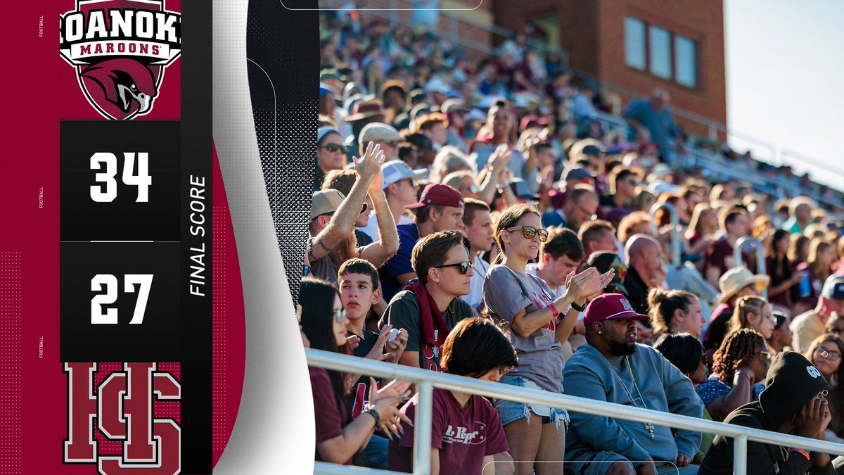 In front of over 9,000 fans, the return of Roanoke football was a HUGE success with a 34-27 win over the Hampden-Sydney JV team!! Congrats Maroons and the sky is the limit!