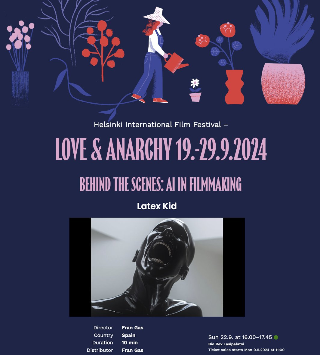 Seguimos con las proyecciones especiales de ‘Latex Kid’, esta vez en el prestigioso Helsinki International Film Festival - Rakkautta &amp; Anarkiaa <a href="/LoveAndAnarchy/">HIFF – Rakkautta & Anarkiaa</a>.