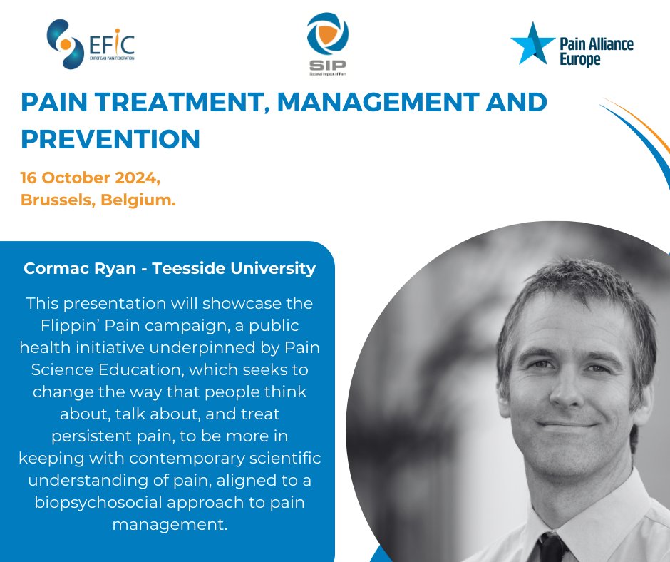 Societal Impact Pain (SIP) Platform (@sip_painpolicy) on Twitter photo Prof. Cormac Ryan is part of <a href="/FlippinPain/">Flippin’ Pain</a> campaign acting for a more informed understanding of pain. Hear his views on the project and access to treatment.
Secure a spot at SIP's event hosted by MEP <a href="/alexagiussaliba/">Alex Agius Saliba</a> on 16 October 2024 in Brussels: brnw.ch/21wMsZe Prof. Cormac Ryan is part of <a href="/FlippinPain/">Flippin’ Pain</a> campaign acting for a more informed understanding of pain. Hear his views on the project and access to treatment.
Secure a spot at SIP's event hosted by MEP <a href="/alexagiussaliba/">Alex Agius Saliba</a> on 16 October 2024 in Brussels: brnw.ch/21wMsZe