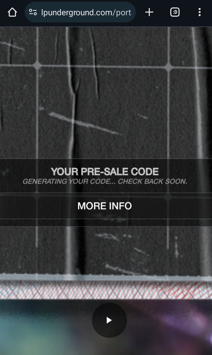 ccamilon2's tweet photo. @linkinpark https://t.co/JlBNT37gue is not generating pre-sale codes at this moment. Could you fix it, please? https://t.co/5HIt7zYb0t