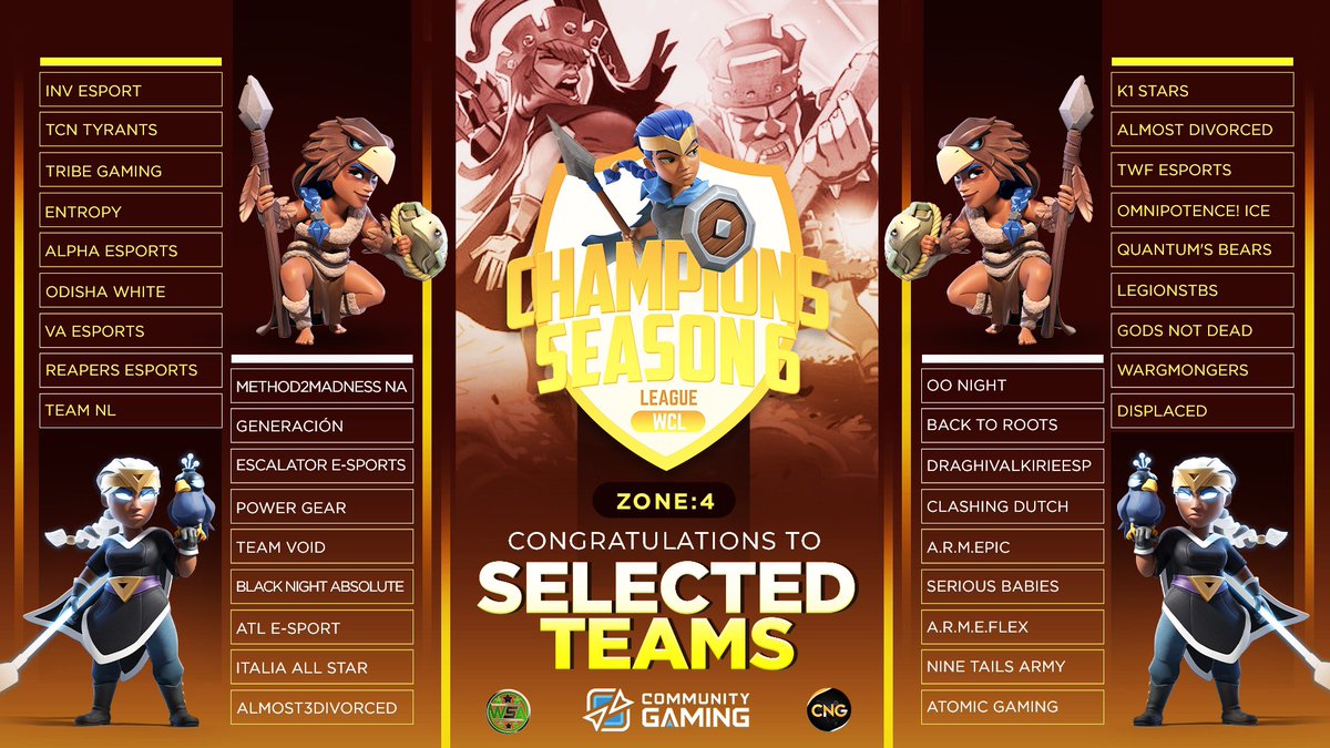 As one league ends, another begins. We’re excited to announce that we’ve been accepted into <a href="/wcl_warriors/">WARRIORS CHAMPIONS LEAGUE</a> Champions Division! 🔥

Our Clash of Clans team is more than ready to compete and secure more victories 🌚