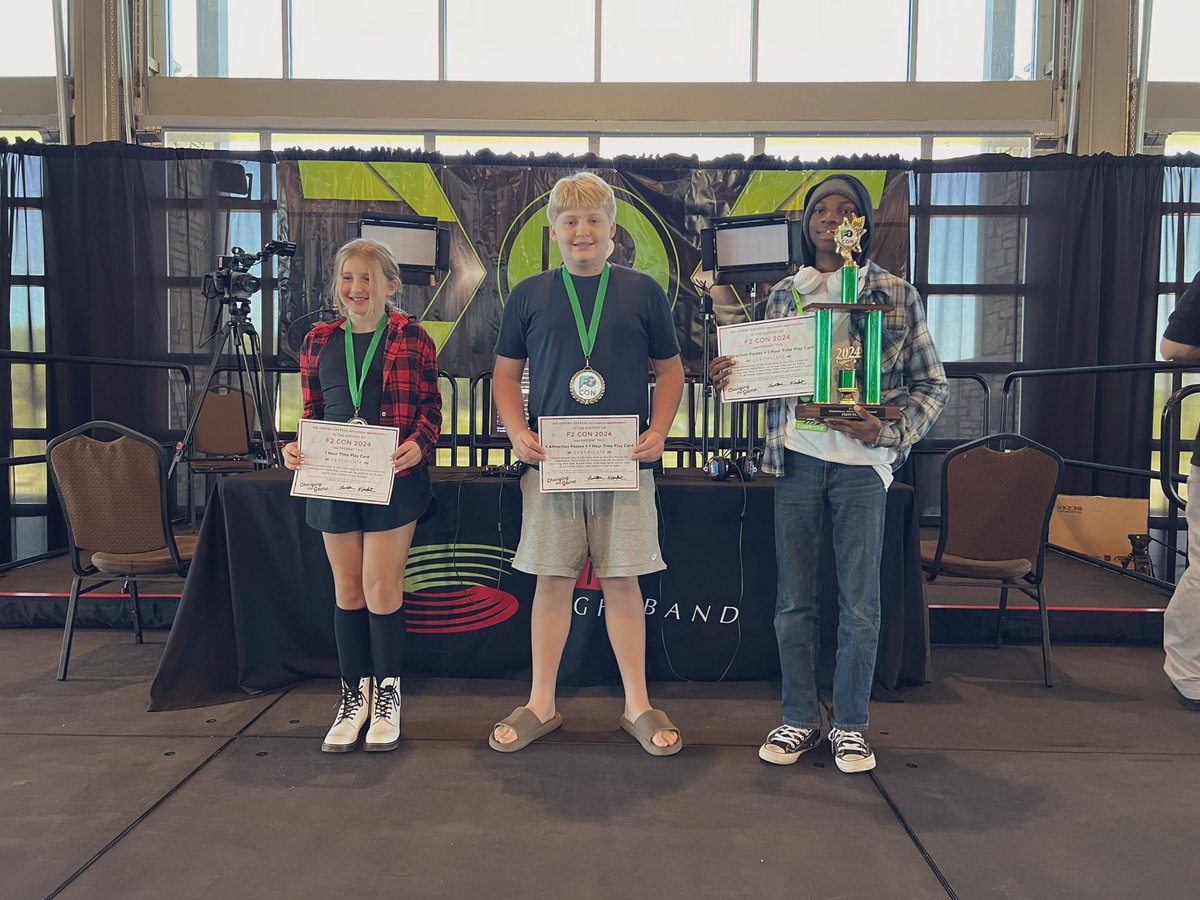 F2 CON (@f2congaming) on Twitter photo Help us give these young competitors a hand! Nickelodeon All Star Brawl 2 winners:
1st: Cheap Thrills (right)
2nd: CHERRYBOT82 (center)
3rd: PLC82 (left)
#f2con Help us give these young competitors a hand! Nickelodeon All Star Brawl 2 winners:
1st: Cheap Thrills (right)
2nd: CHERRYBOT82 (center)
3rd: PLC82 (left)
#f2con