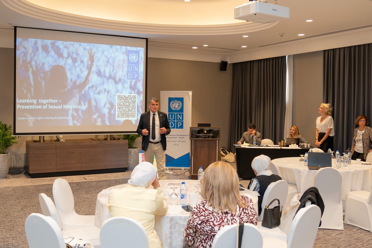 UNDPJordan's tweet photo. In collaboration with @UN_OSCSEA we organised a refresher training on the prevention of sexual exploitation and harassment to raise awareness among our staff on how to prevent and report any instances of abuse and ensure a safer working environment for all. https://t.co/ANMoJNcAtL