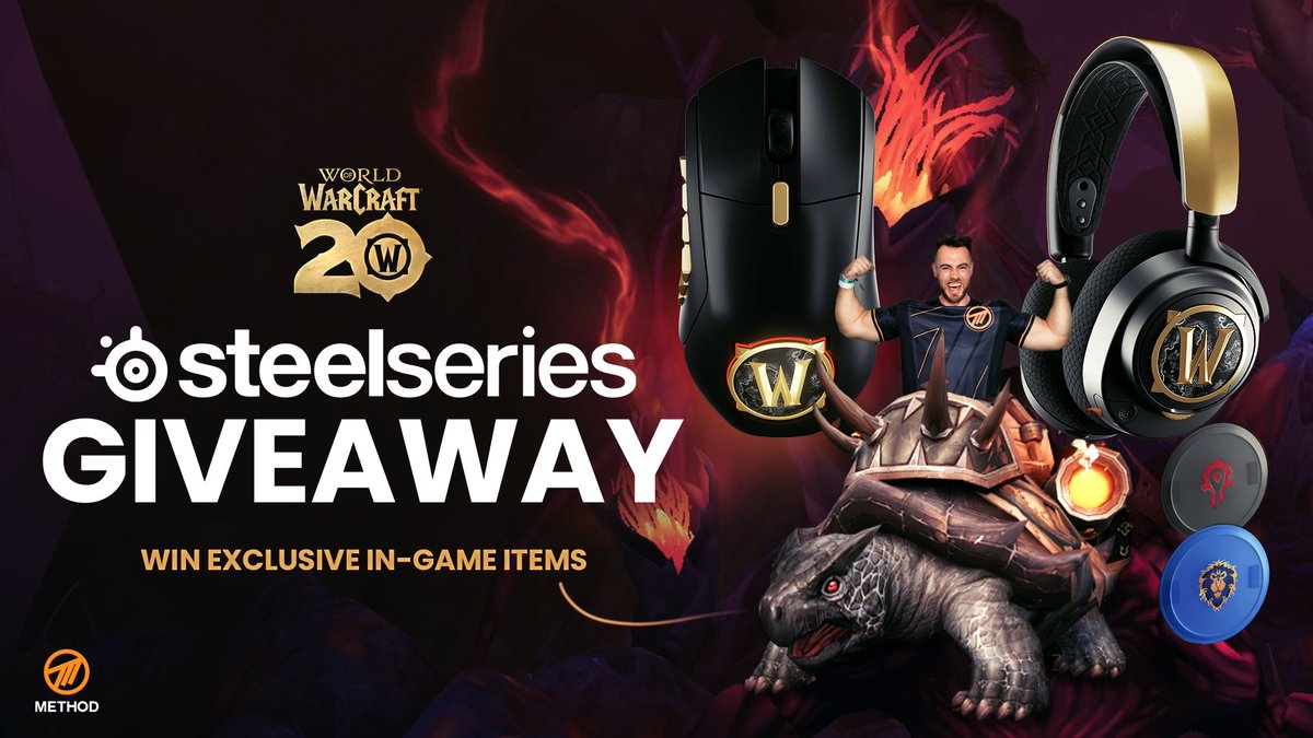 Method (@method) on Twitter photo To celebrate our partnership with <a href="/SteelSeries/">SteelSeries</a> & 20 years of WoW, we are giving away a 20th Anniversary Headset, Mouse, and Mousepad! 😎
ENTER HERE 👇
gleam.io/1UykF/method-x… To celebrate our partnership with <a href="/SteelSeries/">SteelSeries</a> & 20 years of WoW, we are giving away a 20th Anniversary Headset, Mouse, and Mousepad! 😎
ENTER HERE 👇
gleam.io/1UykF/method-x…