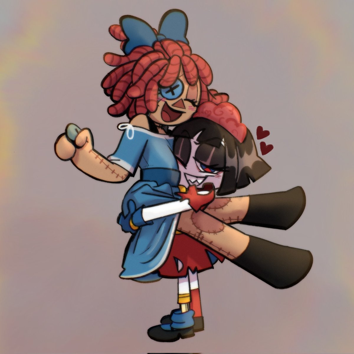 Hammerspaced's tweet image. I&apos;M STILL ALIVE Just more active on Tumblr right now!! Some recent pieces for my Monster Labs AU ♥️💙 #TADC #tadcfanart #tadcau