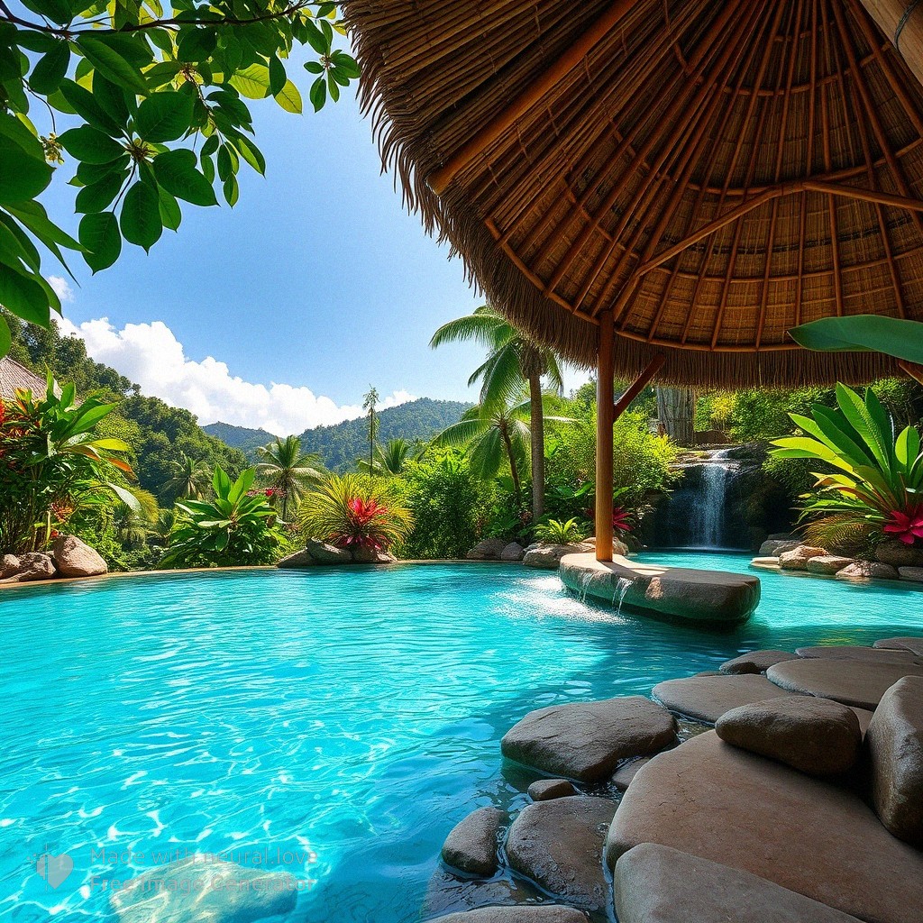 UncomfortLogic's tweet photo. #ai #aiArt #aiArtWork #breathtaking #idyllic #crystalclear #turquoiselagon #dreamscene #lushtropical #waterfalls #bamboopavilion #thatchedroof #shadedoasis #panoramicviews #captivatingpool #thrivingjungle #harmonioussymphony #enchantinghaven #paradise https://t.co/Mt5CDyLvly