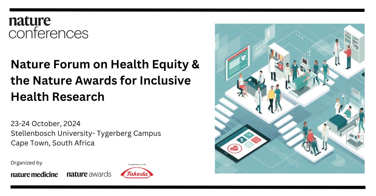 The @nature Forum on Health Equity and the Nature Awards for Inclusive Health Research is taking place in our BMRI on 23 and 24 October!

MORE INFORMATION and REGISTRATION here: natureconferences.streamgo.live/nature-forum-o….