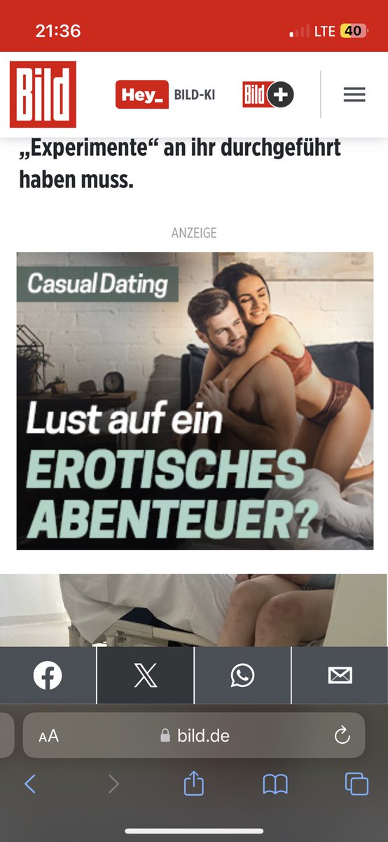 #Bildzeitung
#Bild

Respekt an die #Bildzeitung
für die Platzierung einer Werbung für erotische Abenteuer inmitten eines Artikels über eine jahrelange Vergewaltigung, Gefangenschaft und Folter einer jungen Frau. 

Anstelle von #CasualDating würde ich meinen Werbepartner wechseln!