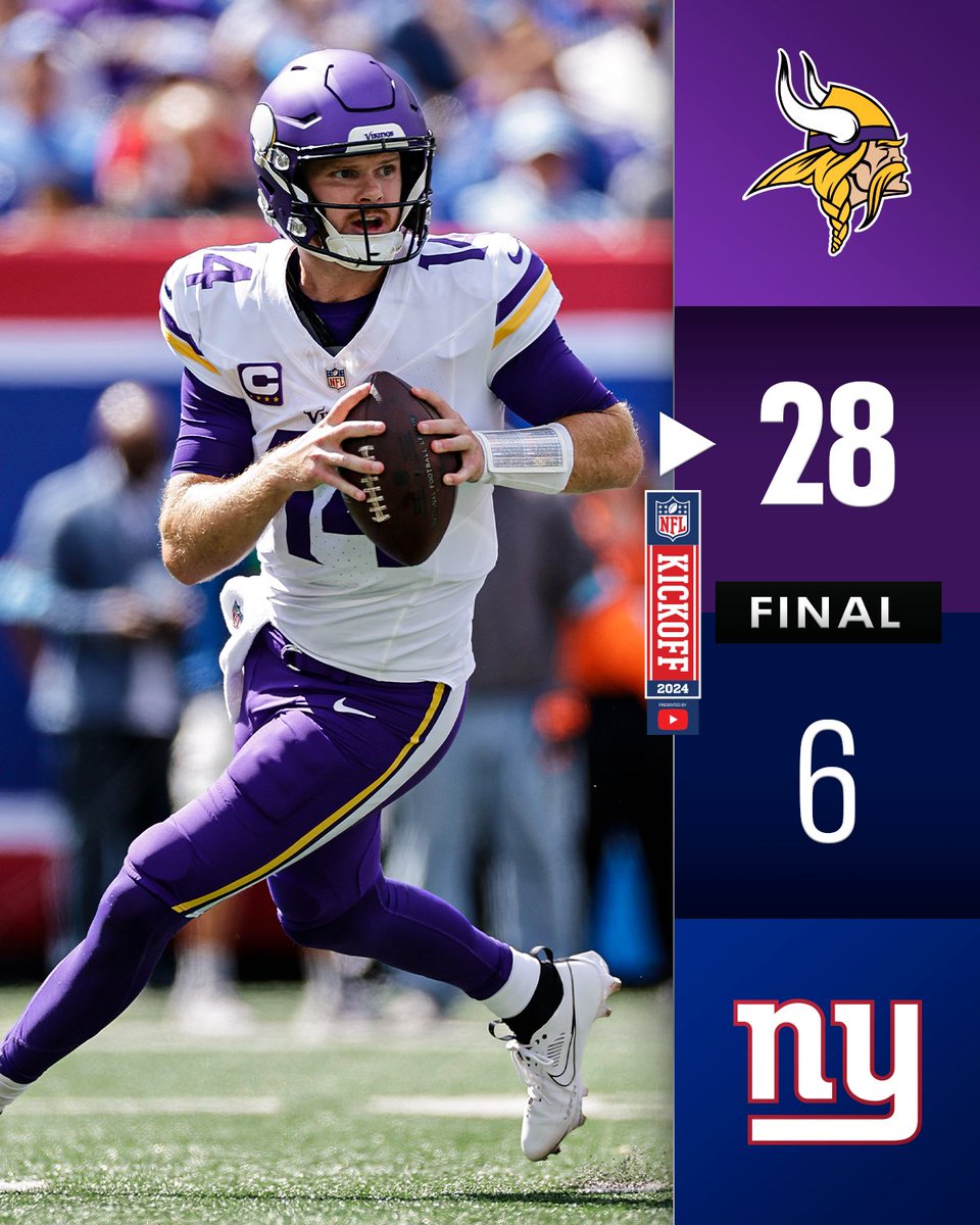 NFL (@nfl) on Twitter photo The <a href="/Vikings/">Minnesota Vikings</a> start the season 1-0 after a dominant road victory! #Skol The <a href="/Vikings/">Minnesota Vikings</a> start the season 1-0 after a dominant road victory! #Skol