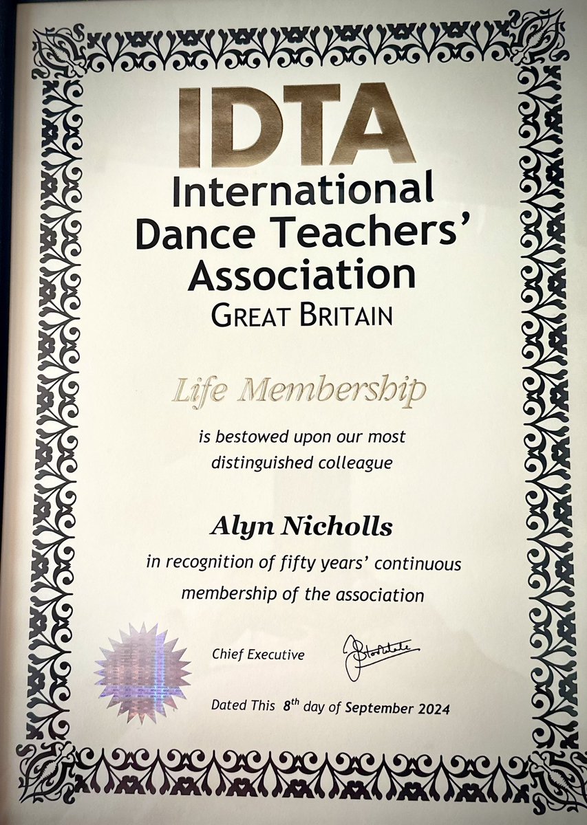 I am proud of this. It was unexpected. It also certifies that I am “distinguished” - so that should settle a few arguments. And even though I may be qualified, don’t expect a weekly commentary on the Strictly Dancing malarkey
<a href="/TheIDTA/">IDTA</a>