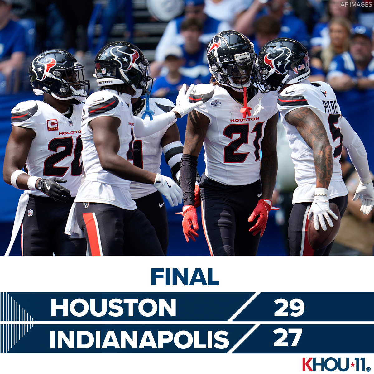 TEXANS WIN!!  🏈 The Houston Texans kicked off the regular season with a 29-27 win over the Colts in Indianapolis!  

Game highlights: khou.com/article/sports…