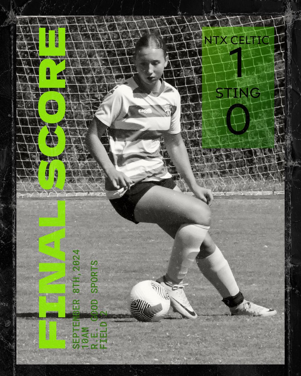 🍀F I N A L S C O R E🍀
🆚 Sting ECNL-RL NTX 06/07G
Great game girls! 

#keepthemomentum #gameday #ecnlrl #ecnlgirls #soccergameday #playlikeagirl #girlsoccer #justkeepplaying #northtexassoccer #ussoccer #womensfutball #futbolfemenino
