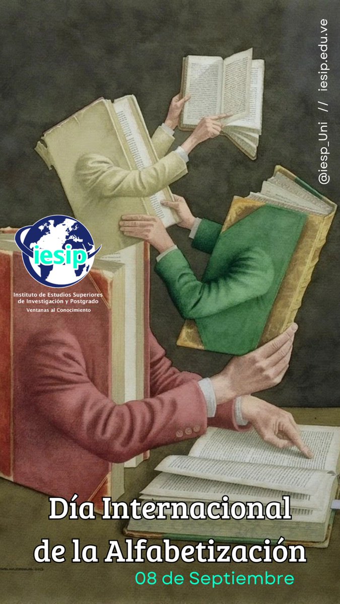 Cada #8Septiembre se celebra el “Día Internacional de la Alfabetización” para recordar la importancia de la educación como factor de dignidad y de Derecho Humano, así como para lograr avances para una sociedad más instruida y sostenible.
🇻🇪✨
 
🌐 iesip.edu.ve