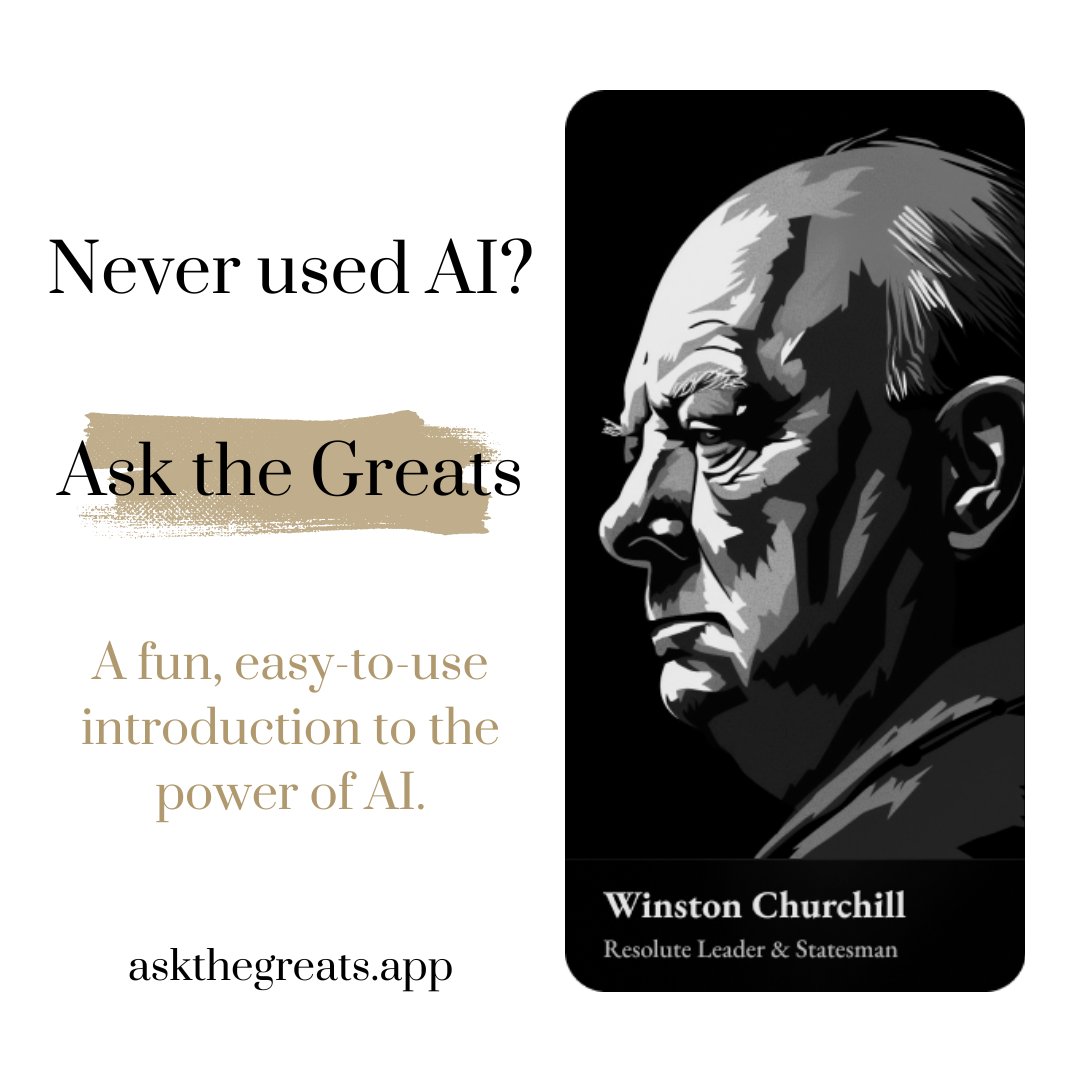 askthegreatsai's tweet image. Two legends. One app. Ask Sun Tzu for strategy or Churchill for strength in the toughest moments or against the toughest opponents! 📱💥 

#AIChat #PowerfulInsights #winstonchurchill #suntzu #artofwar #strategy #victory #worldwar2 #chabot #great #wise #wisdom