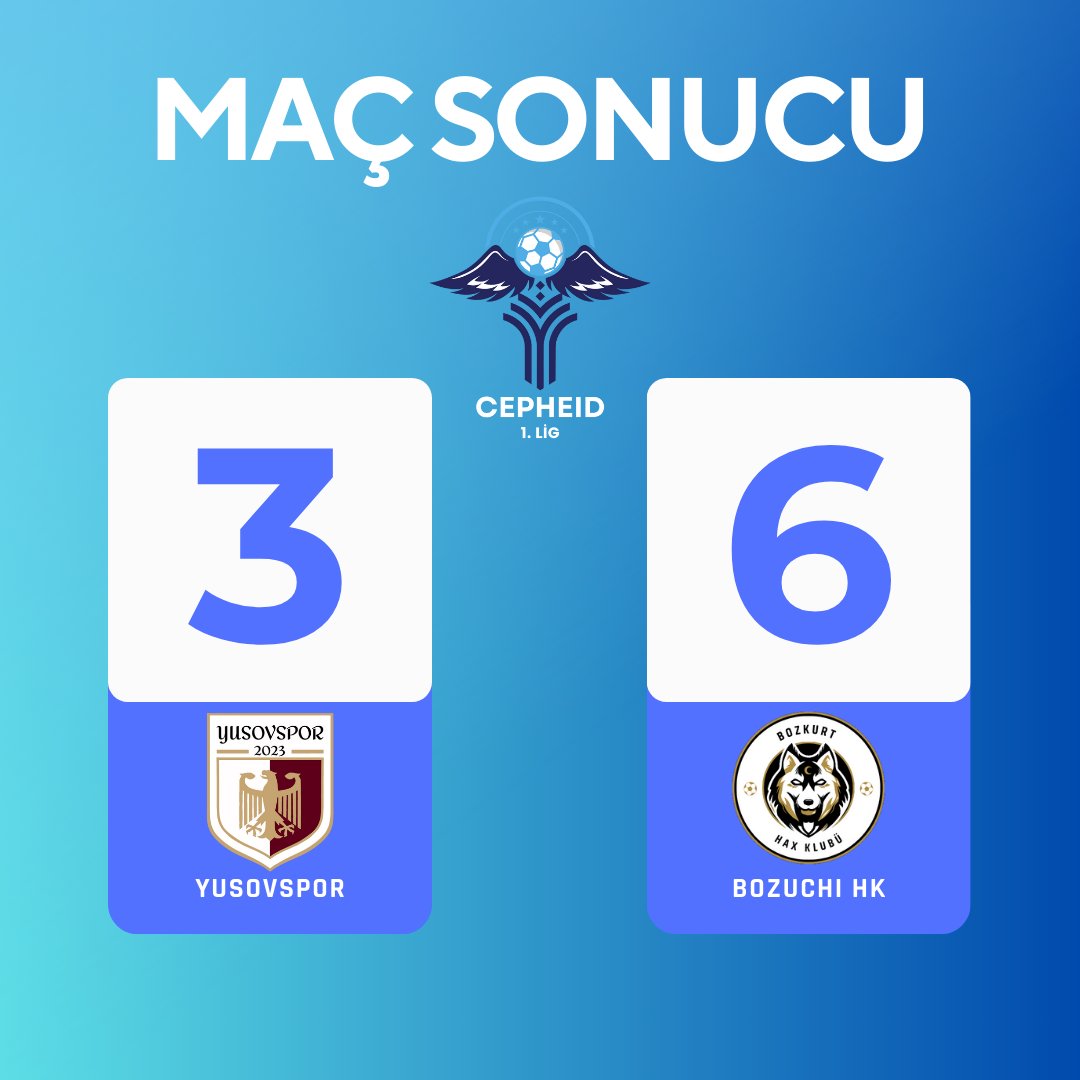 KaizenHF's tweet photo. CEPHEID 1.LİG 3.HAFTA

Yusovspor 3-6 Bozuchi HK

#YUSvBOZ https://t.co/VIdWJhwDOT