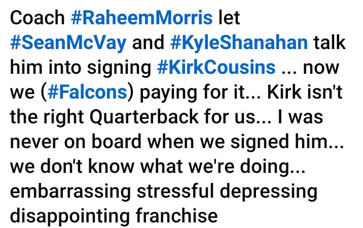 _ClarenceJones's tweet image. #RaheemMorris  #SeanMcVay  #KyleShanahan   #KirkCousins #Falcons