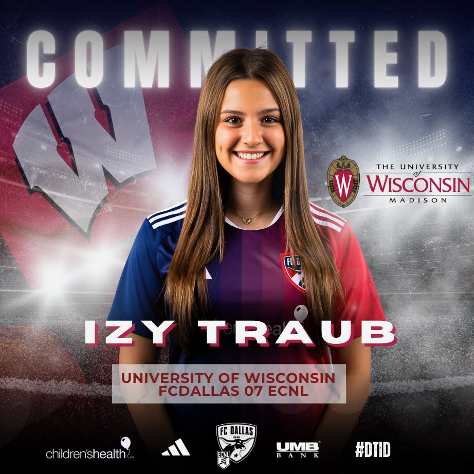FCDGirlsECNL's tweet image. 🚨Committed🚨

Congratulations to Izy Traub, who plays for our 2007G ECNL team, on your commitment to Wisconsin! #OnWisconsin 

#DTID | @ECNLgirls | @fcdallas | #HnH