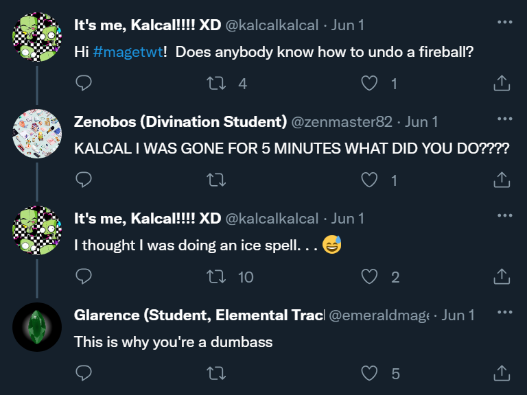 NorbezJones's tweet photo. An AU crossover prompt really inspired me, the idea was a supernatural/magic story crossed with social media. So here's that, with my #romancethebackrooms characters! It was a ton of fun and I hope you enjoy it. #chatfic
1/3 https://t.co/qjGuw8i4eq
