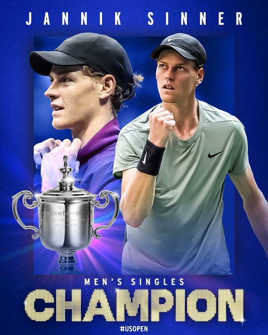 Jannik Sinner US Open men's singles champion