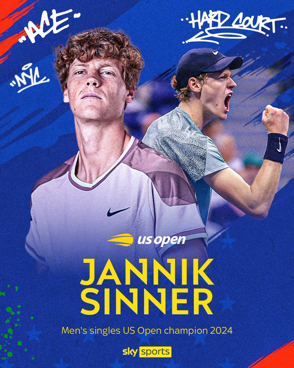 Jannik Sinner defeats Taylor Fritz to be crowned the men’s US Open champion 🏆🇮🇹