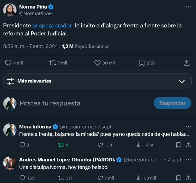 Respuesta &eacute;pica del presidente AMLO a  Norma P&iacute;&ntilde;a! 😂 https://t.co/KCkoaJyBQ8